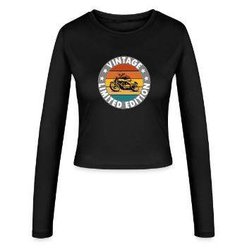 Vintage - Women's Slim Fit Longsleeve - black - Front - AI Model Female 172 light (172cm)