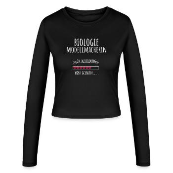Biologiemodellmacherin Ausbildung Beruf Geschenk - Frauen Slim Fit Langarmshirt - Schwarz - Vorne - AI Model Female 172 light (172cm)