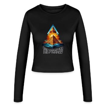 The pyramid - Manches longues slim fit Femme - noir - Devant - AI Model Female 172 light (172cm)
