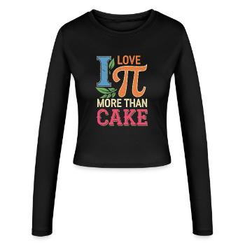 I Love Pi More Than Cake - Women's Slim Fit Longsleeve - black - Front - AI Model Female 172 light (172cm)