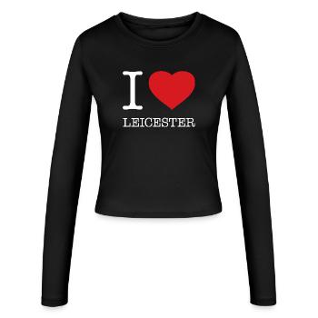 I LOVE LEICESTER - Women's Slim Fit Longsleeve - black - Front - AI Model Female 172 light (172cm)