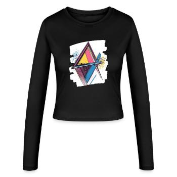 Années 80 - Manches longues slim fit Femme - noir - Devant - AI Model Female 172 light (172cm)