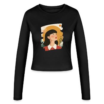 Détente Méditation Prendre soin de soi - Manches longues slim fit Femme - noir - Devant - AI Model Female 172 light (172cm)