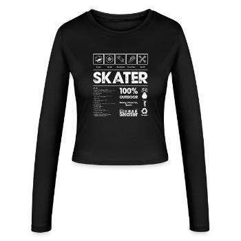 Bold Skateboard Outdoor Print - Women's Slim Fit Longsleeve - black - Front - AI Model Female 172 light (172cm)
