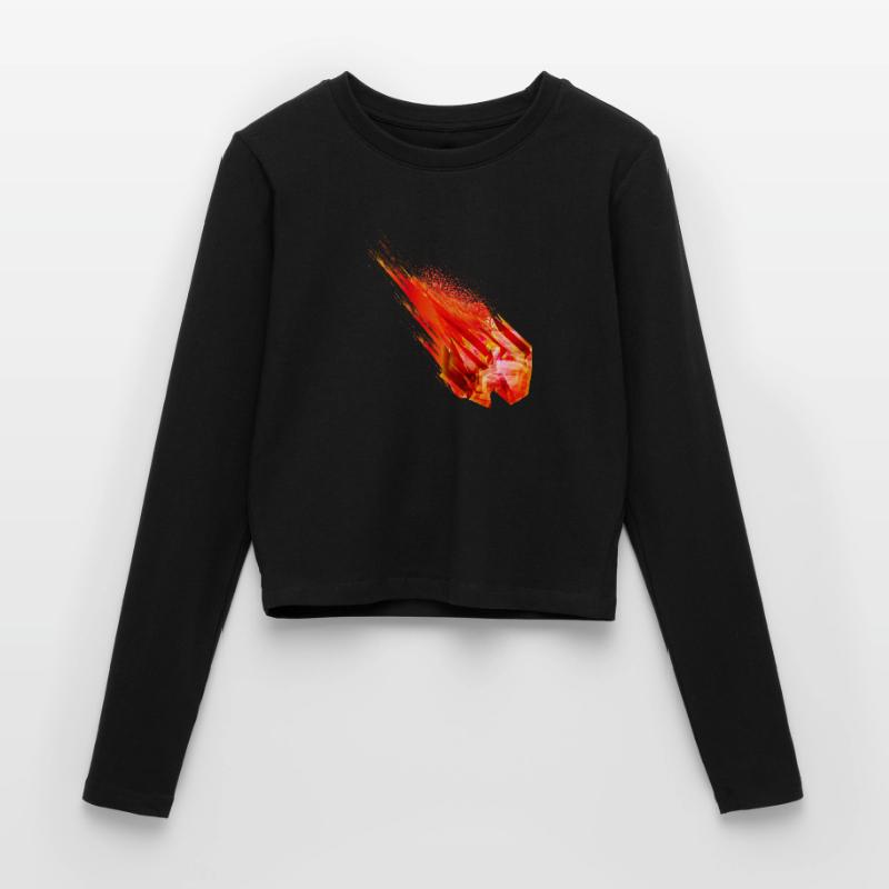 Astéroïde lumineux avec queue de feu - Conception de puissance Manches longues slim fit Femme