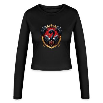 Le Cygne Noir : symbole d’élégance et de puissance - Manches longues slim fit Femme - noir - Devant - AI Model Female 172 light (172cm)
