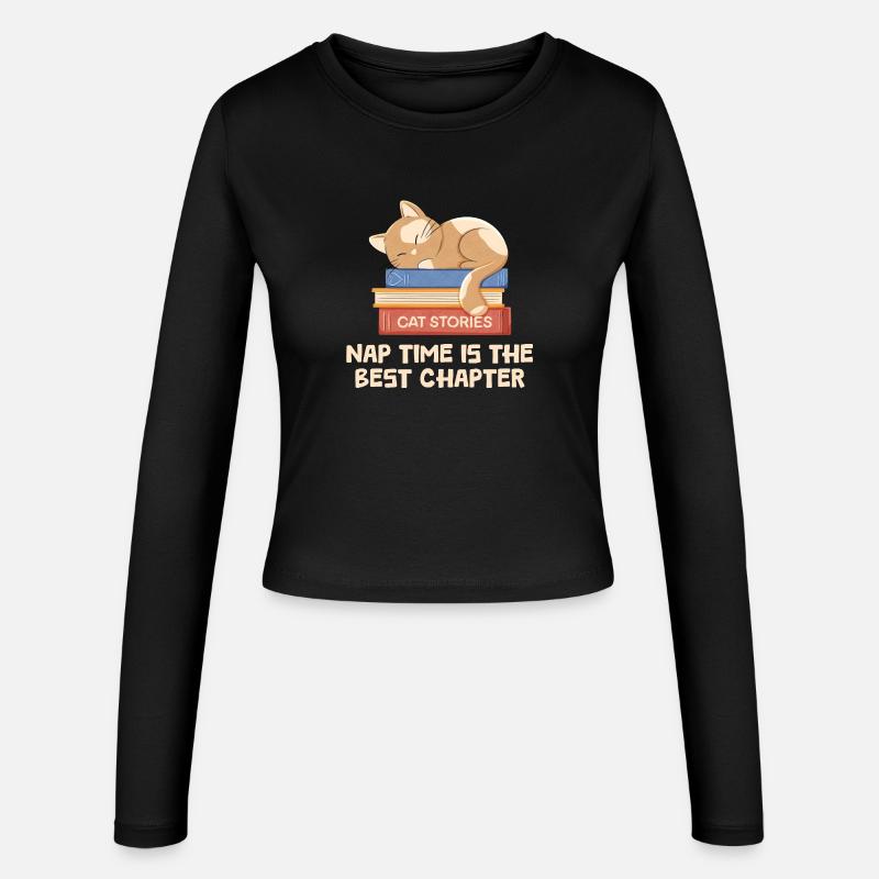 Chapter 1: Time to Sleep Cat - Women's Slim Fit Longsleeve - black