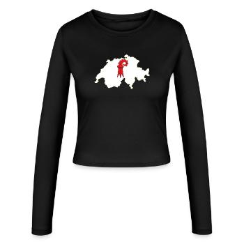 Bâle-Campagne, Suisse - Manches longues slim fit Femme - noir - Devant - AI Model Female 172 light (172cm)