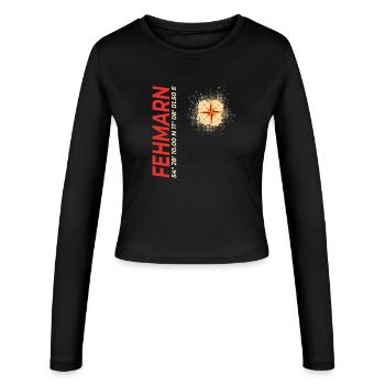 Fehmarn - Frauen Slim Fit Langarmshirt - Schwarz - Vorne - AI Model Female 172 light (172cm)