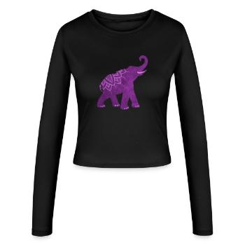 Yoga Mandala Indien Yoga Namaste Meditation om - Frauen Slim Fit Langarmshirt - Schwarz - Vorne - AI Model Female 172 light (172cm)