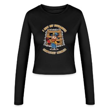 Dynamit-Miner ! - Frauen Slim Fit Langarmshirt - Schwarz - Vorne - AI Model Female 172 light (172cm)