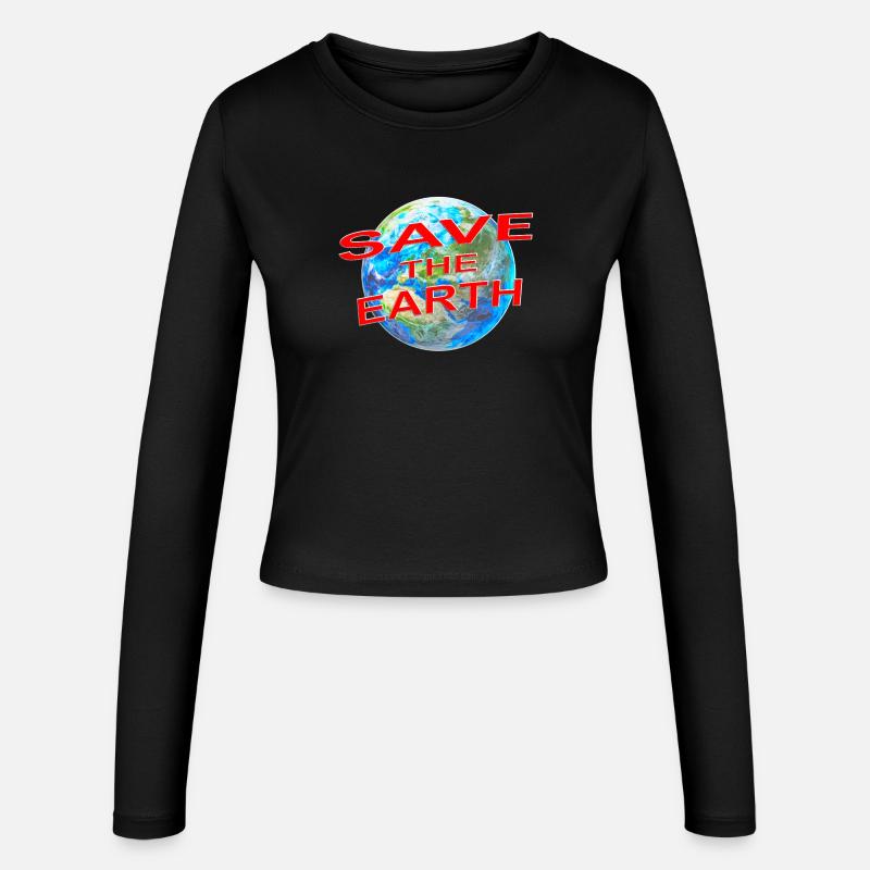 Save the Earth - Women's Slim Fit Longsleeve - black