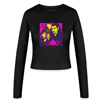 Horreur Nostalgie - Manches longues slim fit Femme - noir - Devant - AI Model Female 172 light (172cm)