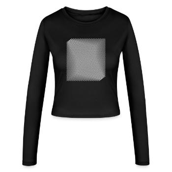 Geometrisches Spiral-Design für optische Täuschung - Frauen Slim Fit Langarmshirt - Schwarz - Vorne - AI Model Female 172 light (172cm)