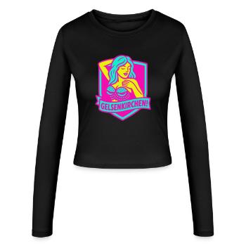 Gelsenkirchen Superstar en rose - Manches longues slim fit Femme - noir - Devant - AI Model Female 172 light (172cm)