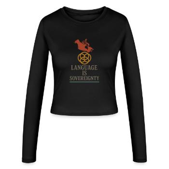 Indigenous Language Revitalization Native Speakers - Women's Slim Fit Longsleeve - black - Front - AI Model Female 172 light (172cm)