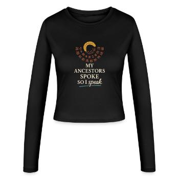 Indigenous Language Revitalization Native Speakers - Women's Slim Fit Longsleeve - black - Front - AI Model Female 172 light (172cm)