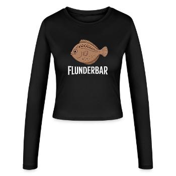  Flunderbar Lustiger Flunder Wortspiel Für Angler - Frauen Slim Fit Langarmshirt - Schwarz - Vorne - AI Model Female 172 light (172cm)