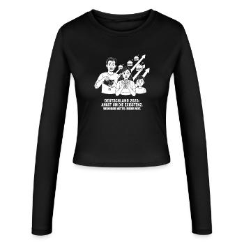 Fear for existence - Women's Slim Fit Longsleeve - black - Front - AI Model Female 172 light (172cm)