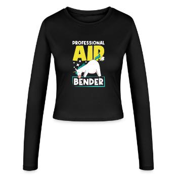 Öffentlicher Pfurz Lustig Unangemessen - Frauen Slim Fit Langarmshirt - Schwarz - Vorne - AI Model Female 172 light (172cm)