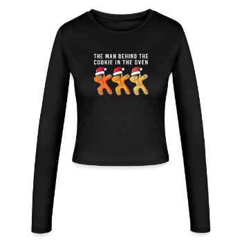 Werdender Papa werdende Väter - Frauen Slim Fit Langarmshirt - Schwarz - Vorne - AI Model Female 172 light (172cm)