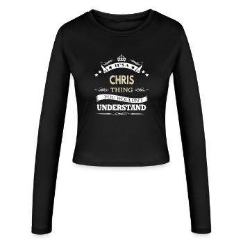 Es ist ein Chris-Ding, das du nicht verstehen würdest - Frauen Slim Fit Langarmshirt - Schwarz - Vorne - AI Model Female 172 light (172cm)