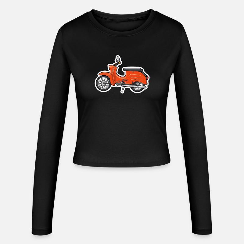 Retro Orange Simson Swallow Design - Women's Slim Fit Longsleeve - black
