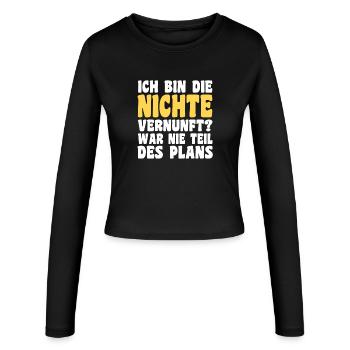 Familienmotiv Nichte - Frauen Slim Fit Langarmshirt - Schwarz - Vorne - AI Model Female 172 light (172cm)