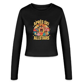 Après-ski Allstars Hut Fun Slope Party - Manches longues slim fit Femme - noir - Devant - AI Model Female 172 light (172cm)
