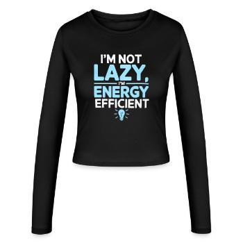 I’m Not Lazy I’m Energy Efficient - Women's Slim Fit Longsleeve - black - Front - AI Model Female 172 light (172cm)