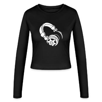 Silhouette du casque : DJ & Music Vibes - Manches longues slim fit Femme - noir - Devant - AI Model Female 172 light (172cm)