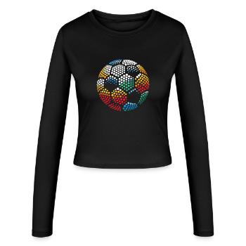 Spotty Colorful Dot Mosaïque Globe - Manches longues slim fit Femme - noir - Devant - AI Model Female 172 light (172cm)