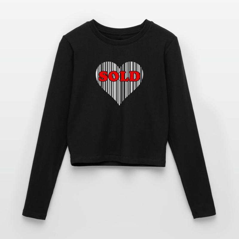 Herz Barcode Liebe – Sold Code Strichcode Geschenk Frauen Slim Fit Langarmshirt