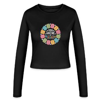 Macaron French Desserts - Women's Slim Fit Longsleeve - black - Front - AI Model Female 172 light (172cm)