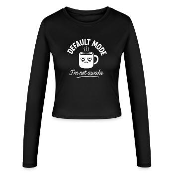 Morgenmuffel-Modus - Frauen Slim Fit Langarmshirt - Schwarz - Vorne - AI Model Female 172 light (172cm)