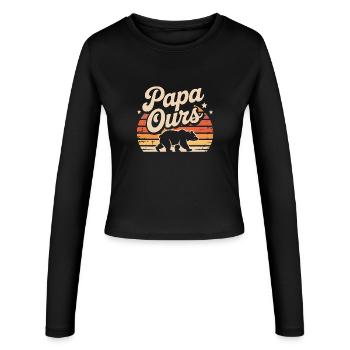 Papa Ours Retro Soleil - Manches longues slim fit Femme - noir - Devant - AI Model Female 172 light (172cm)
