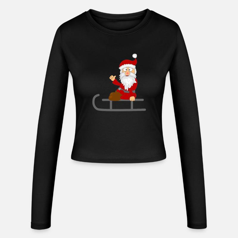 Santa Claus on the sleigh - Women's Slim Fit Longsleeve - black