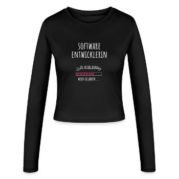 Software Developer Computer Science Studies Profession - Women's Slim Fit Longsleeve - black - Front - AI Model Female 172 light (172cm)