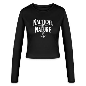 Nautique par nature - Manches longues slim fit Femme - noir - Devant - AI Model Female 172 light (172cm)