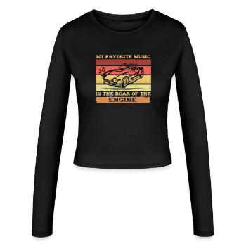 Motorsound und Musik für Autofans - Frauen Slim Fit Langarmshirt - Schwarz - Vorne - AI Model Female 172 light (172cm)