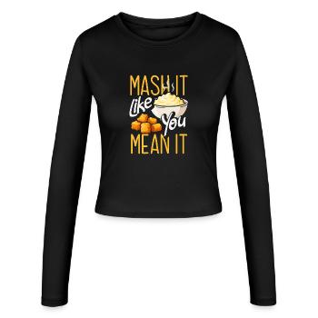 Taters Over Haters Potato - Women's Slim Fit Longsleeve - black - Front - AI Model Female 172 light (172cm)
