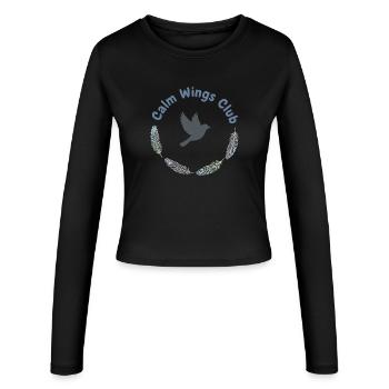Ailes de la sérénité - Manches longues slim fit Femme - noir - Devant - AI Model Female 172 light (172cm)