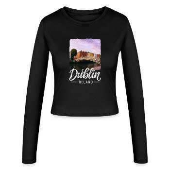 Dublin - Women's Slim Fit Longsleeve - black - Front - AI Model Female 172 light (172cm)