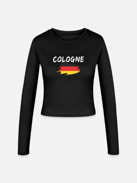 Cologne Deutschland Köln - Frauen Slim Fit Langarmshirt - Schwarz
