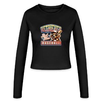 Équipe de baseball Golden Retriever - Manches longues slim fit Femme - noir - Devant - AI Model Female 172 light (172cm)