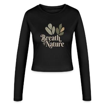 Vintage botanique - Manches longues slim fit Femme - noir - Devant - AI Model Female 172 light (172cm)