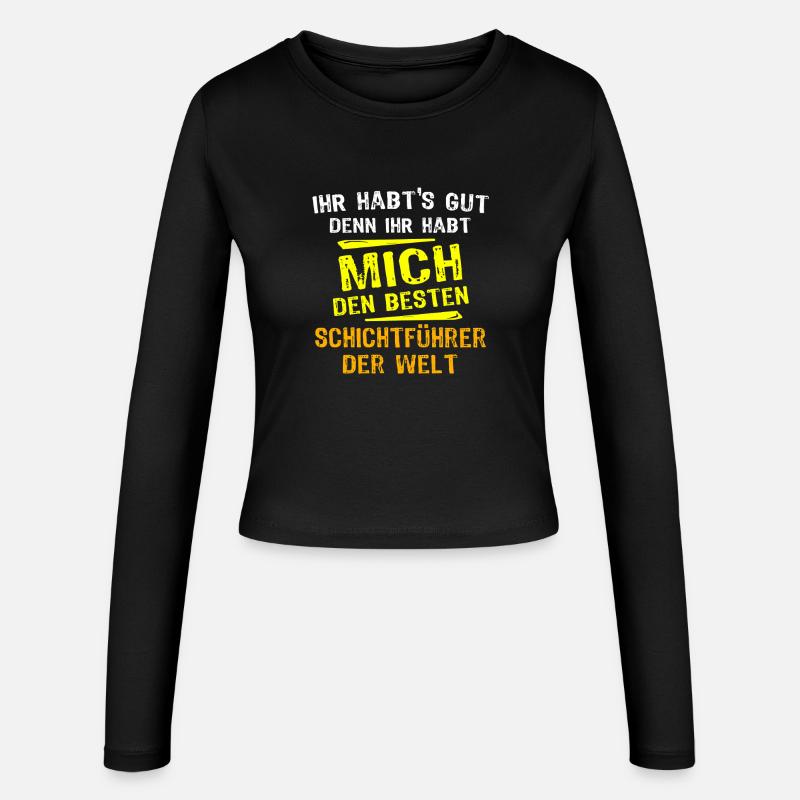 Shift Supervisor Gift - Women's Slim Fit Longsleeve - black