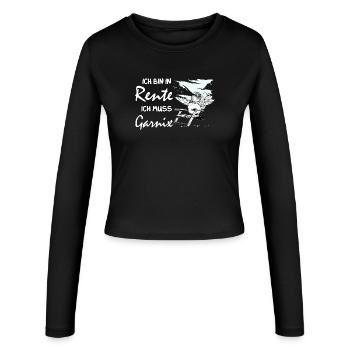 Funny German retirement design - Women's Slim Fit Longsleeve - black - Front - AI Model Female 172 light (172cm)