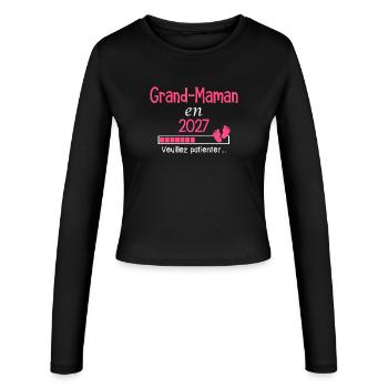 Grandma in 2027 Grandma-to-be gift - Women's Slim Fit Longsleeve - black - Front - AI Model Female 172 light (172cm)