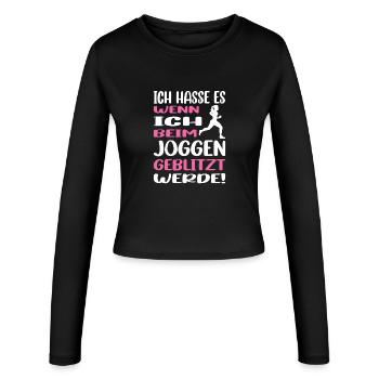 Jogging, Coureur Cadeau, Sport, Forme physique - Manches longues slim fit Femme - noir - Devant - AI Model Female 172 light (172cm)